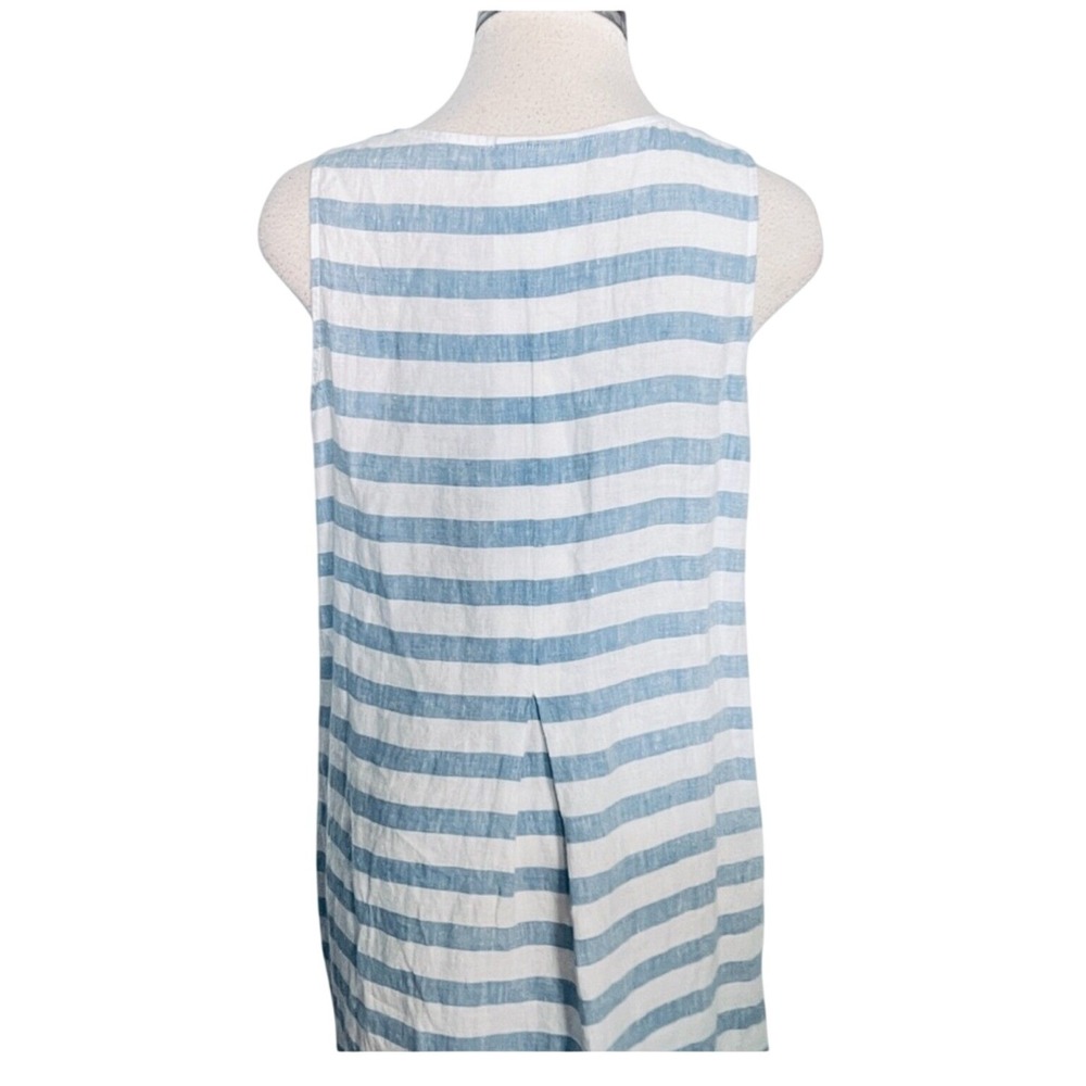 JJill Striped Love Linen Maxi Tank Dress Blue White Sleeveless XL - Picture 7 of 8